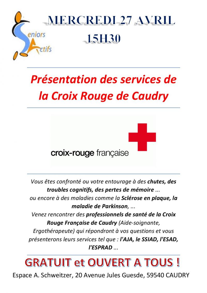 Présentation des services de La Croix Rouge Française de Caudry 